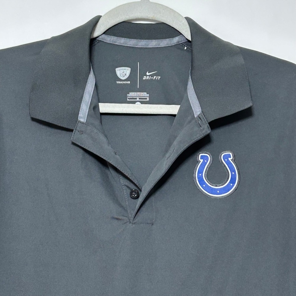 Nike Indianapolis Colts Polo Mens Large Black NFL Training‎ Dri-FIT Football
